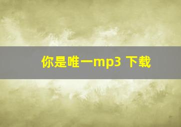 你是唯一mp3 下载